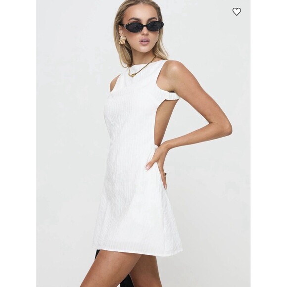 Princess Polly Swoon White Open Back Cotton Mini Dress Size 0 NWT $65 - Picture 3 of 11